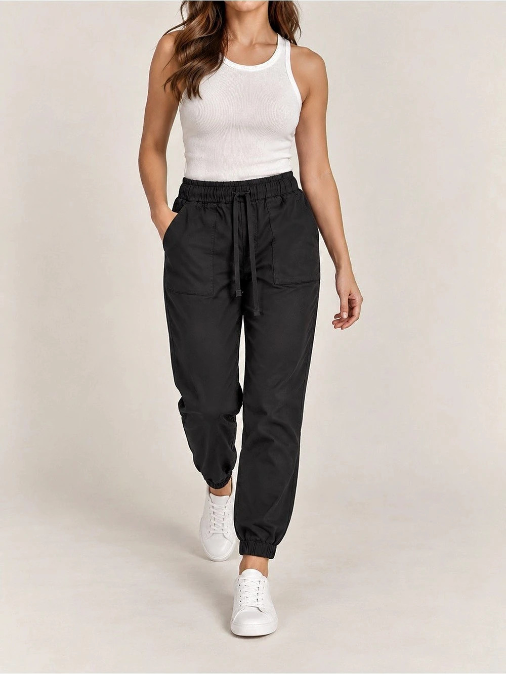 Buffalo David Bitton Black Tencel Utility Jogger Pants Size S